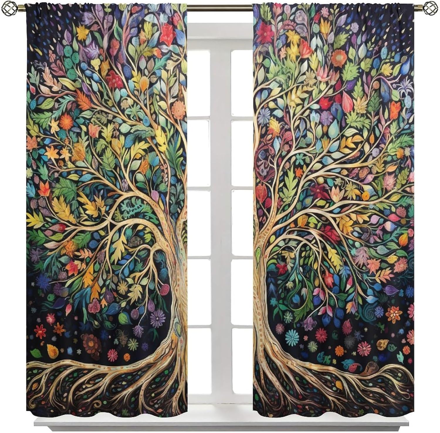 Tree of Life Curtains, Fantasy - Modern Korean Lifestyle ulasan dan harga