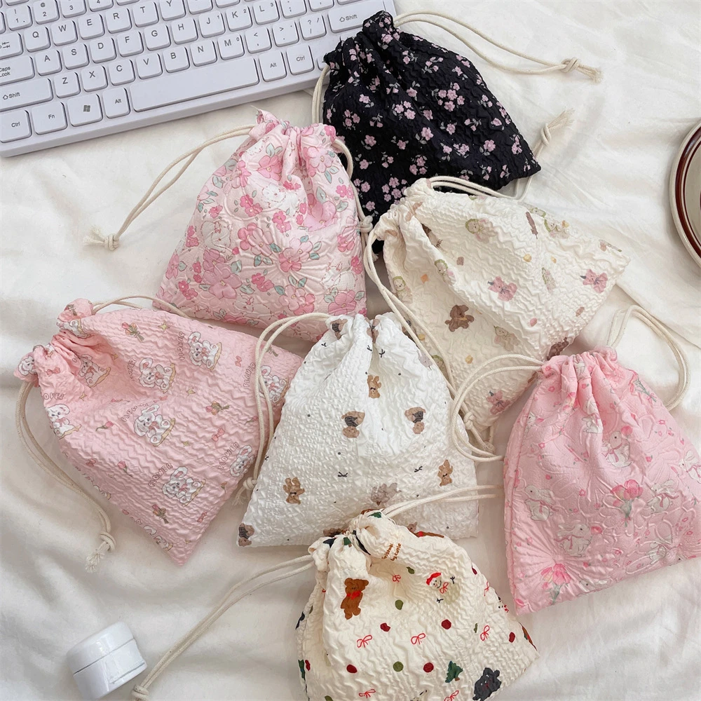 Cartoon Drawstring Cosmetic Ba - Korean Skincare Routine ulasan dan harga