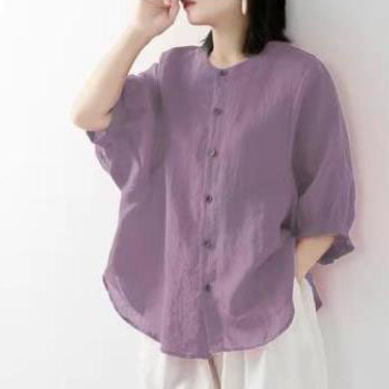 Cotton and linen shirt women's - Korean Lifestyle ulasan dan harga