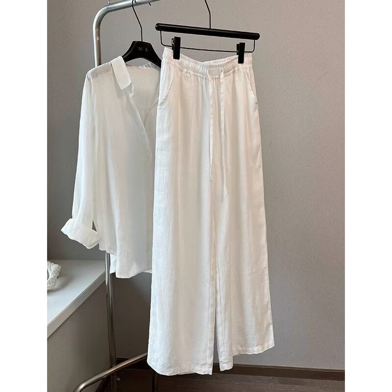 Korean White Cotton Linen Wide - Korean Lifestyle ulasan dan harga