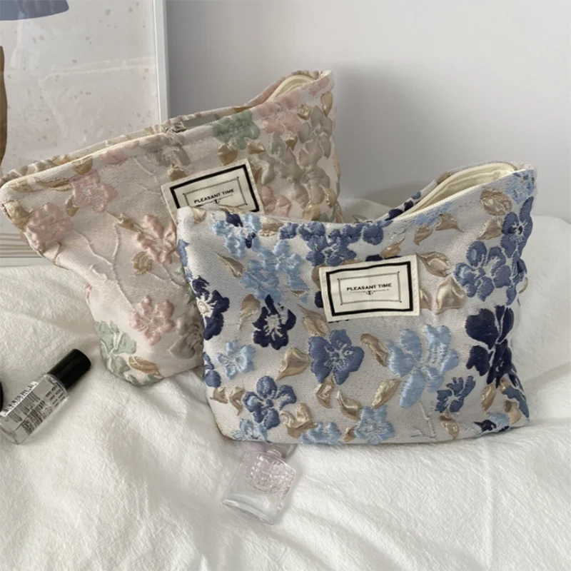 Cosmetic Bag Women Floral Make - Korean Skincare Routine ulasan dan harga
