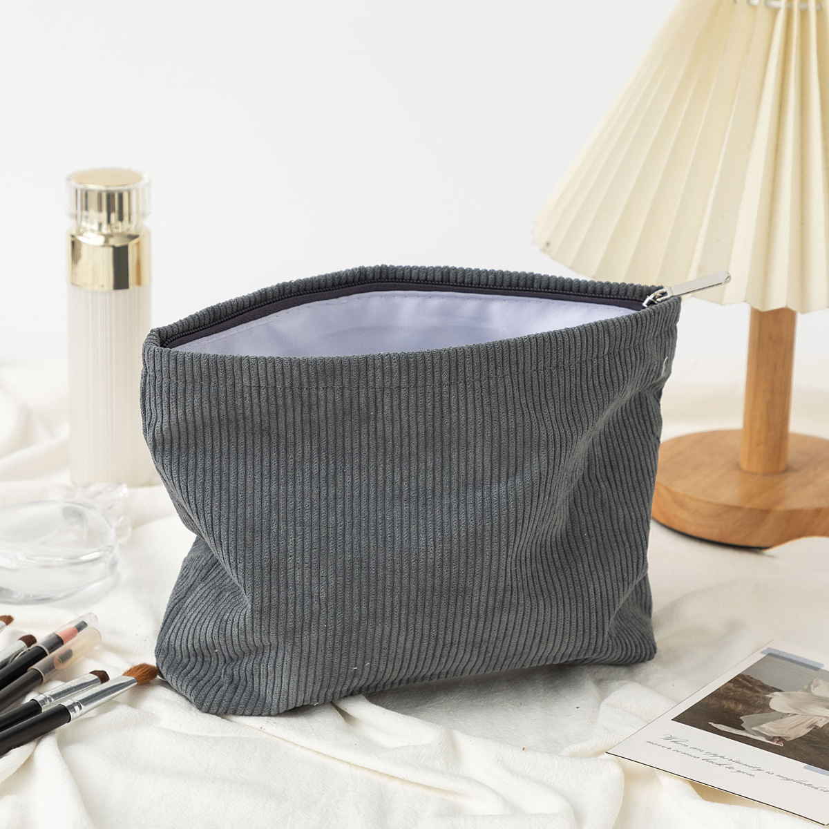 Corduroy Cosmetic Bag Women Ko - Korean Skincare Routine ulasan dan harga