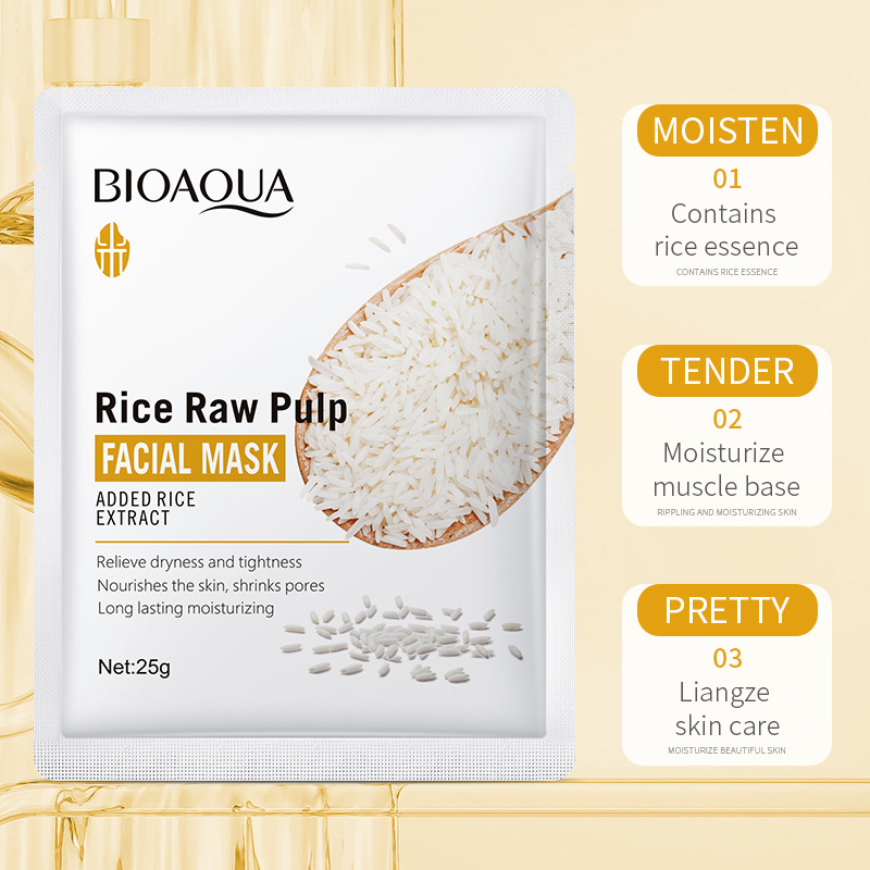 1/5/10/20pcs Rice Raw Pulp Fac - Korean Skincare Routine ulasan dan harga